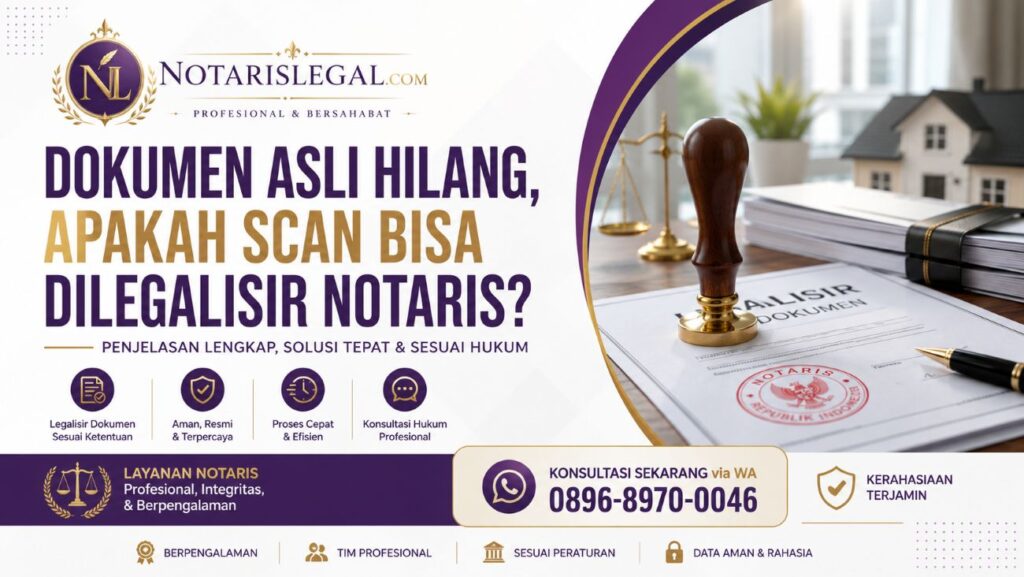 Dokumen asli hilang apakah scan bisa dilegalisir oleh notaris