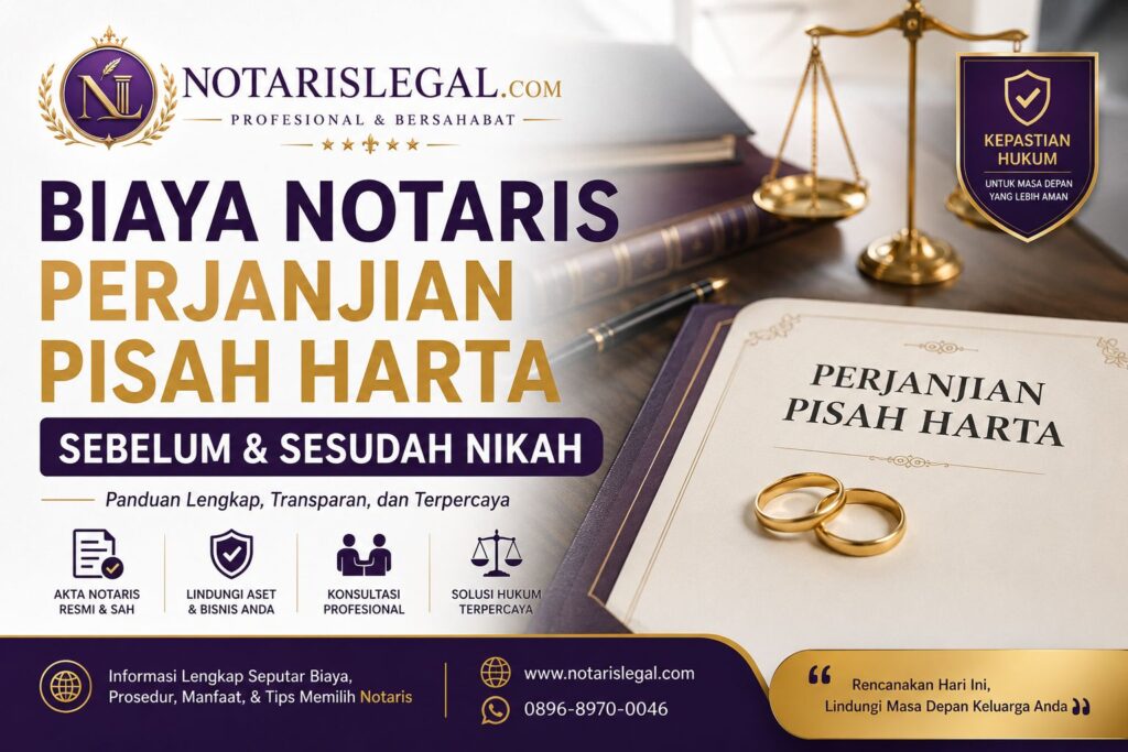 Biaya Notaris Perjanjian Pisah Harta di Jakarta Bogor Depok Tangerang Bekasi